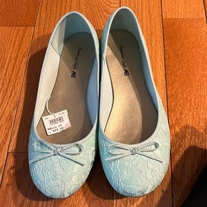 American Eagle mint green/ turquoise baller flats